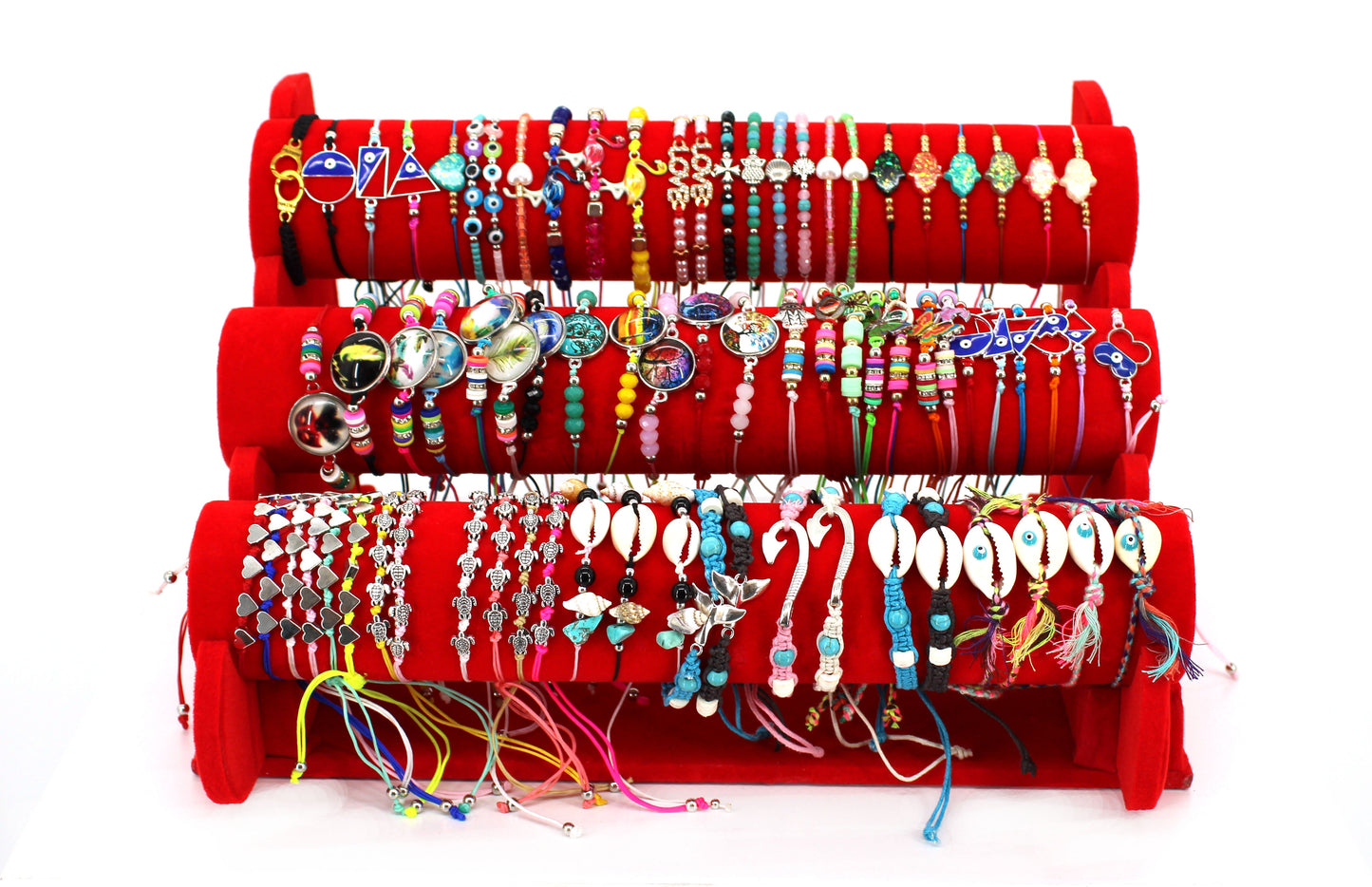 BRACELET JEWELRY DISPLAY RED (75CT)