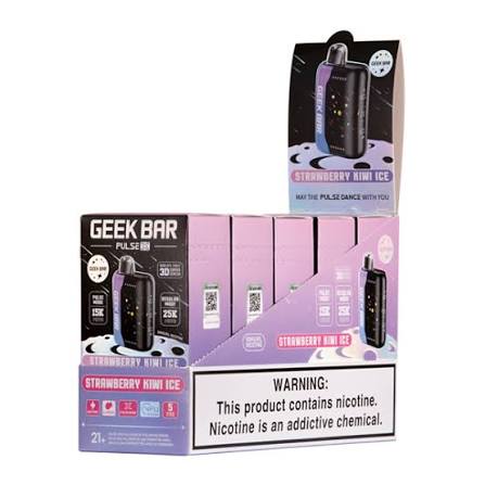 GEEK BAR PULSE X DISPOSABLE VAPE 25K PUFFS- 5PK STRAWBERRY KIWI ICE