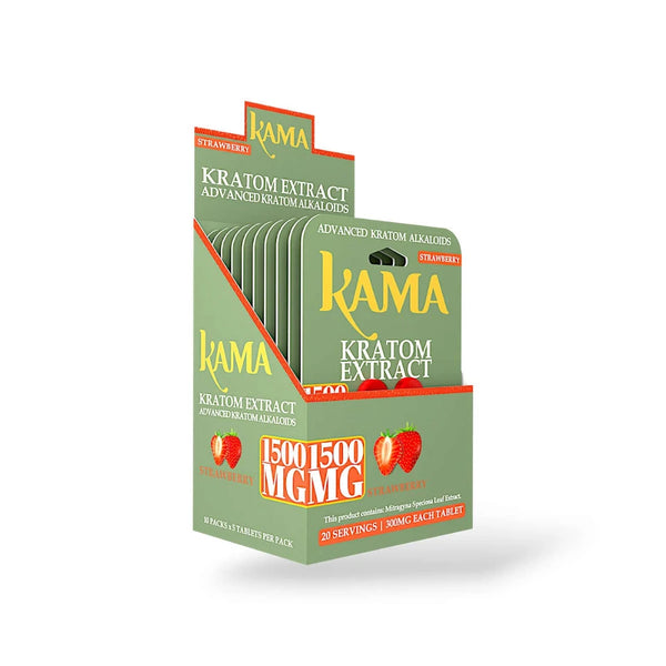 KAMA KRATOM TABLETS (1500MG) 300MG/5PK-STRAWBERRY (10 CT)