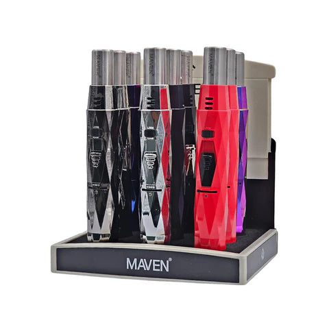 MAVEN DIAMOND WINDPROOF TABLE TORCH LIGHTER (9CT)