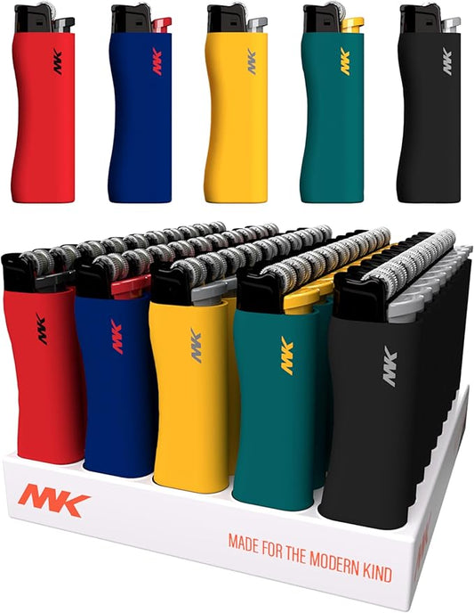 MK ASSORTED COLOR REFILLABLE FLINT LIGHTER (50 CT)