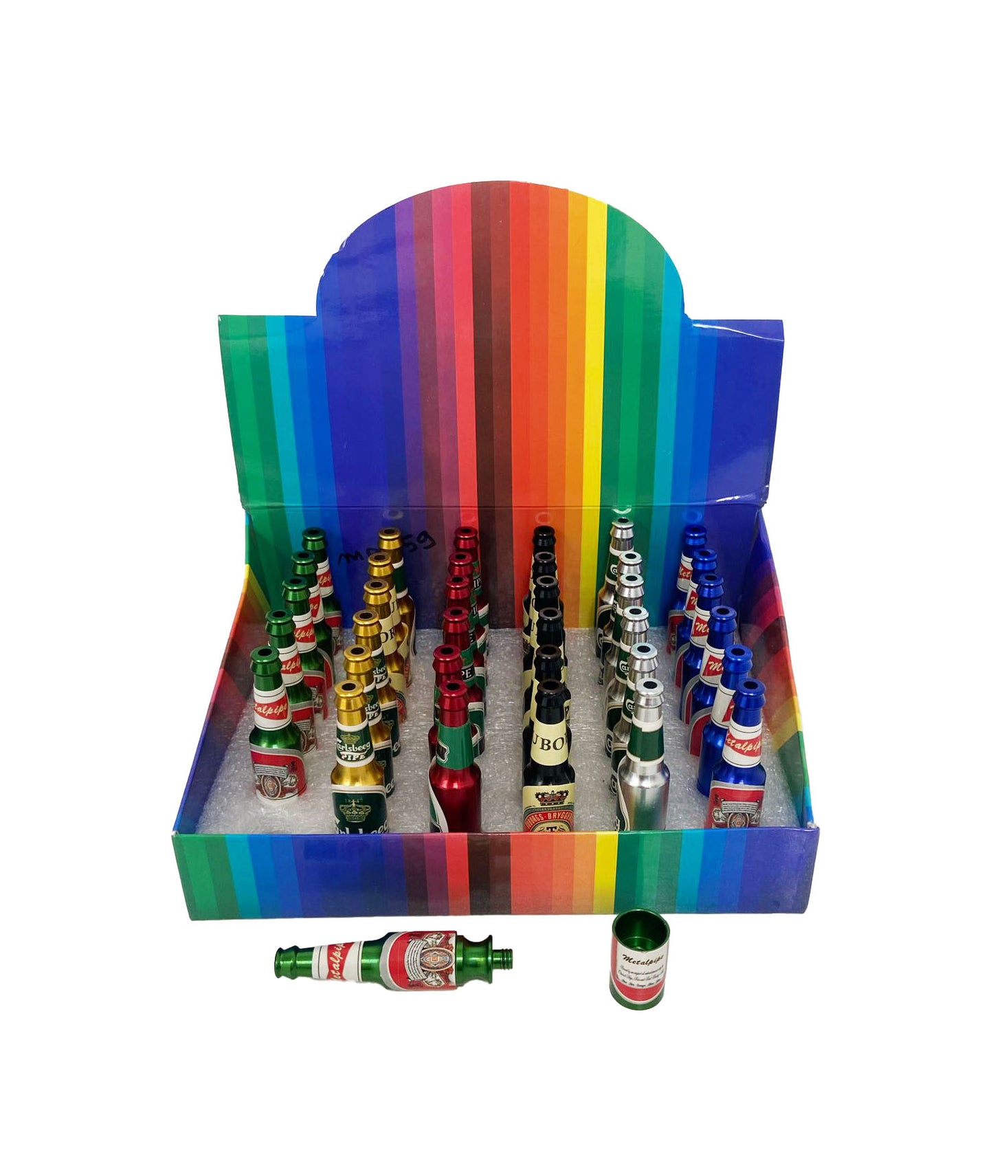 BOTTLE #5 STYLE METAL PIPE ASSORTED (36CT)