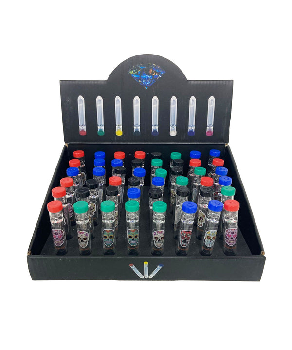 CHILLUM WITH CAP AND PATTERN DISPLAY (48CT)