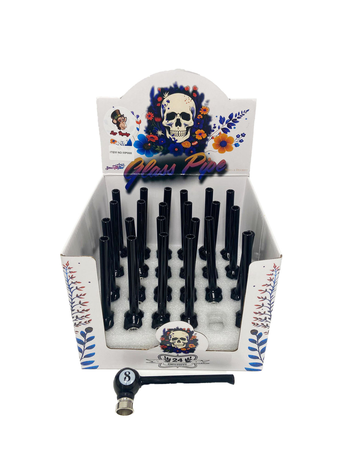 GLASS PIPE ASSORTED (24CT)