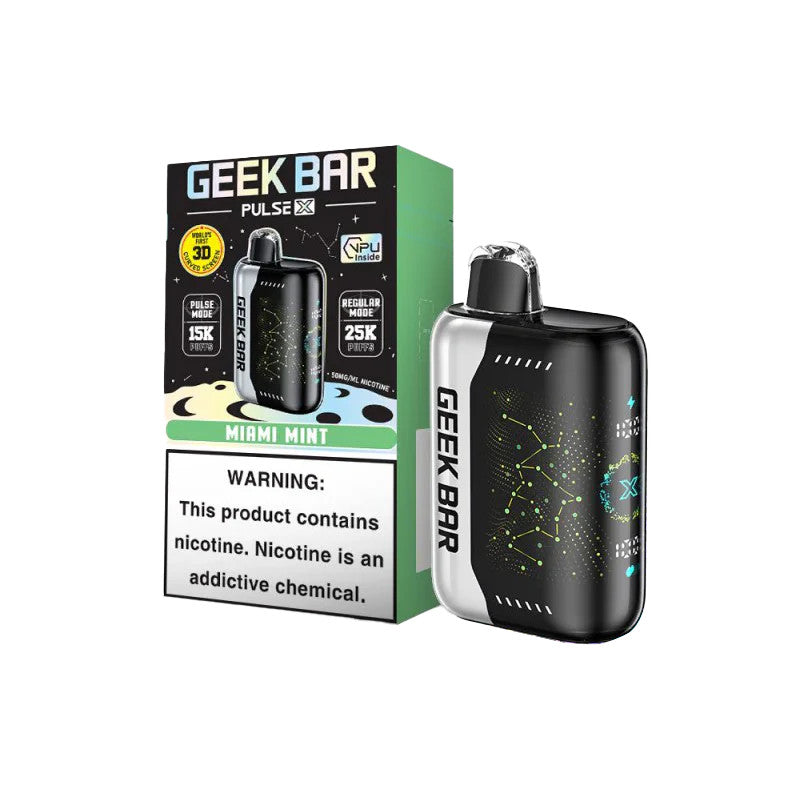 GEEK BAR PULSE X DISPOSABLE VAPE 25K PUFFS- 5PK MIAMI MINT – Warehouse ...