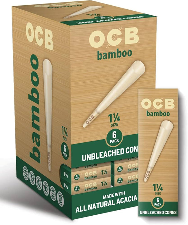 OCB BAMBOO CONE 1 1/4 6PK (24CT)