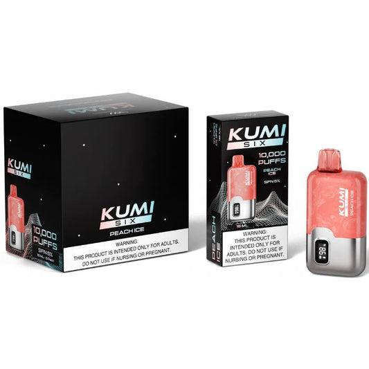 KUMI SIX PEACH ICE 10K PUFF (6CT)