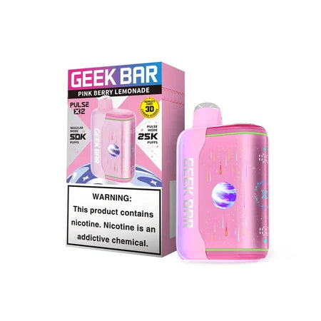 GEEK BAR PULSE X2 DISPOSABLE VAPE 50K PUFFS 5PK PINK BERRY LEMONADE