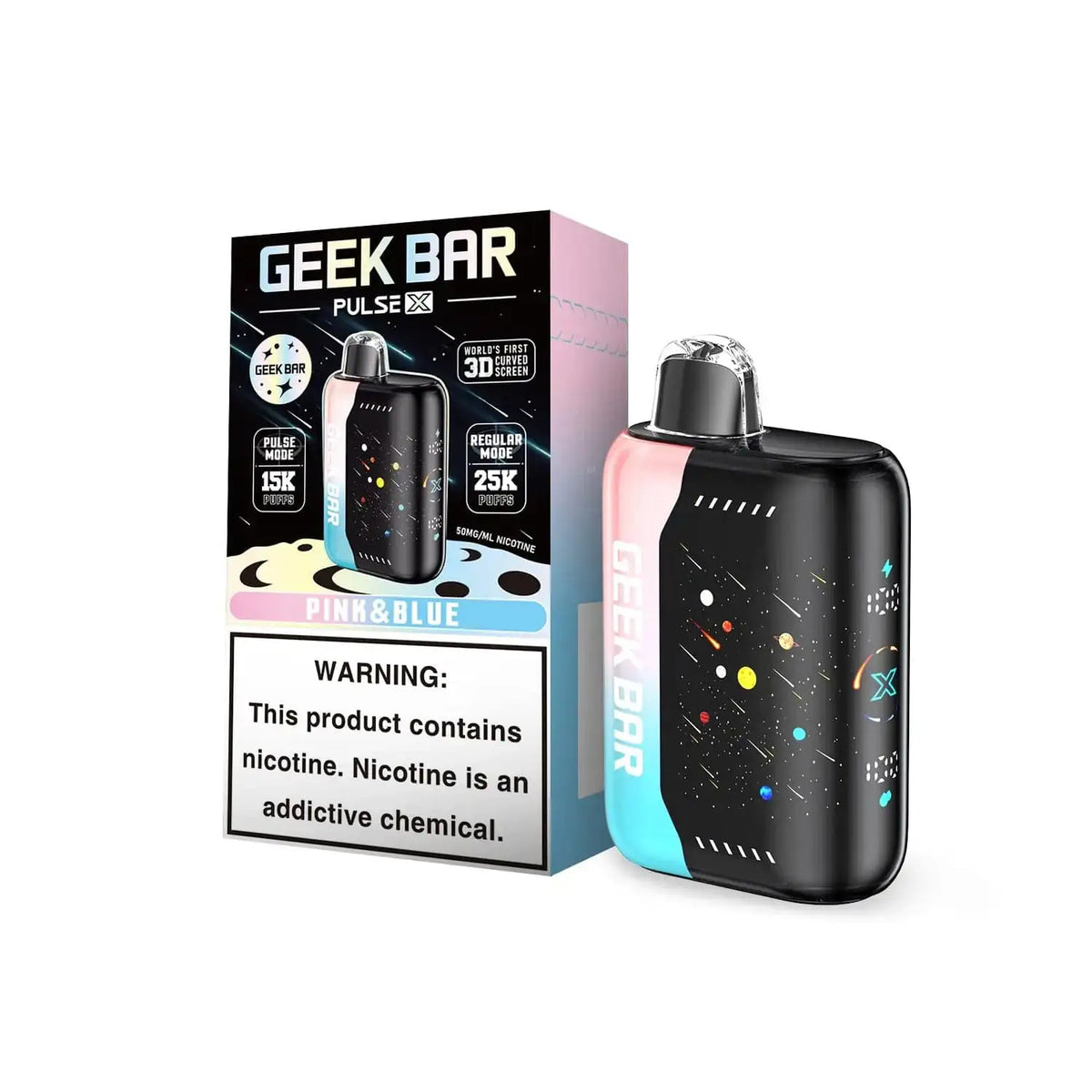 GEEK BAR PULSE X DISPOSABLE VAPE 25K PUFFS- 5PK PINK AND BLUE ...