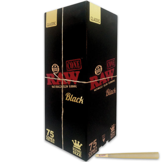 RAW CONE K/S BLACK 75PK (1CT)