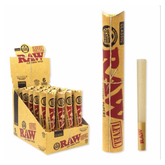 RAW LEVEL 6PK CLASSIC CONE 24PK