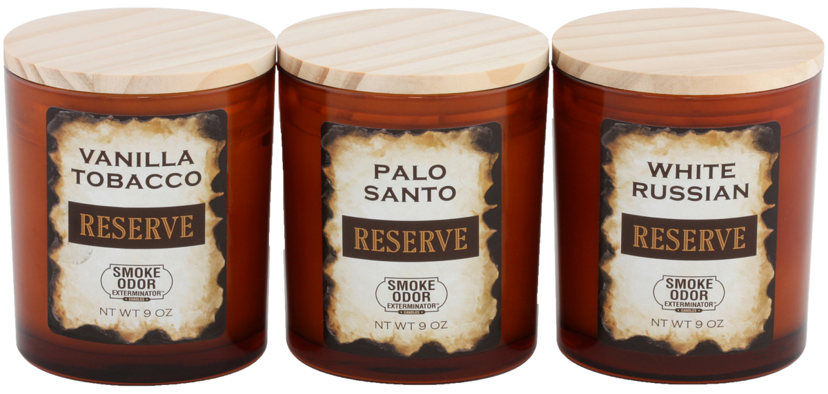 SMOKE ODOR ELIMINATOR RESERVE 9OZ CANDLES -6 PER DISPLAY (1CT)