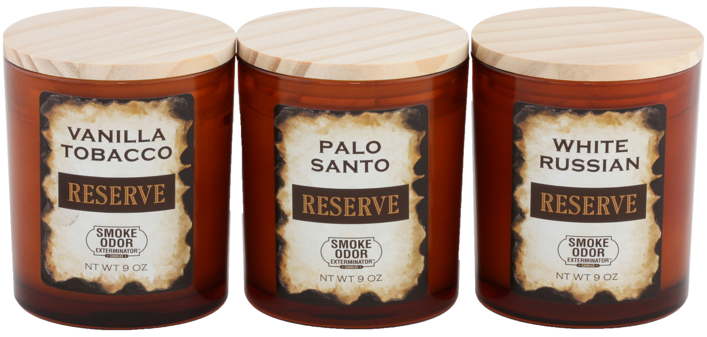 SMOKE ODOR ELIMINATOR RESERVE 9OZ CANDLES -6 PER DISPLAY (1CT)
