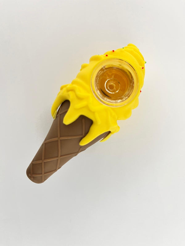 5" SILICONE ICE CREAM CONE HAND PIPE (1CT)