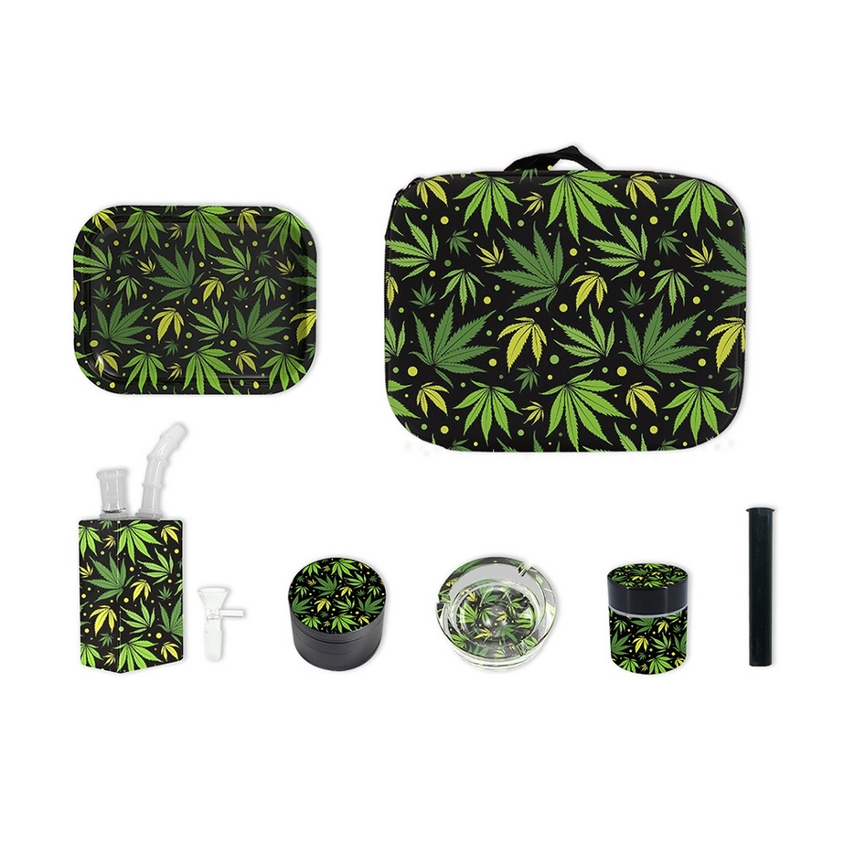 TRAY+JUICE BOX+GRINDER+STASH JAR+CONE CASE+ASHTRAY+BANGER COMBO BOX (1CT)