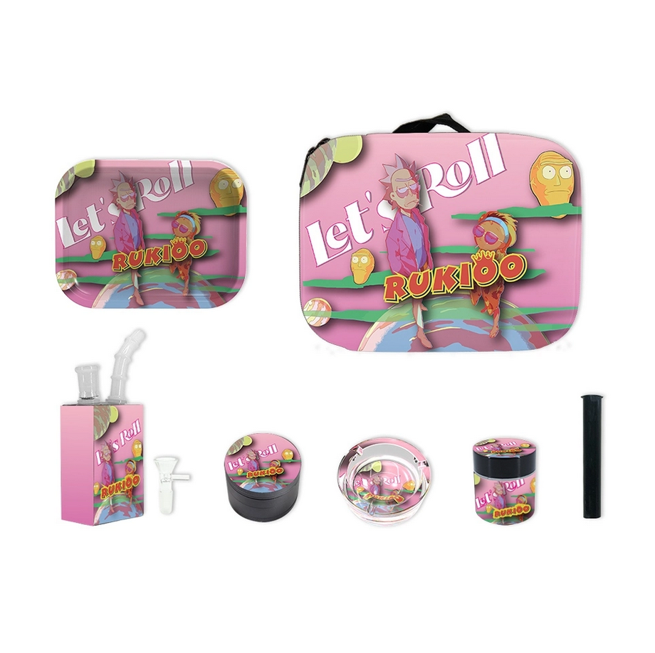 TRAY+JUICE BOX+GRINDER+STASH JAR+CONE CASE+ASHTRAY+BANGER COMBO BOX (1CT)