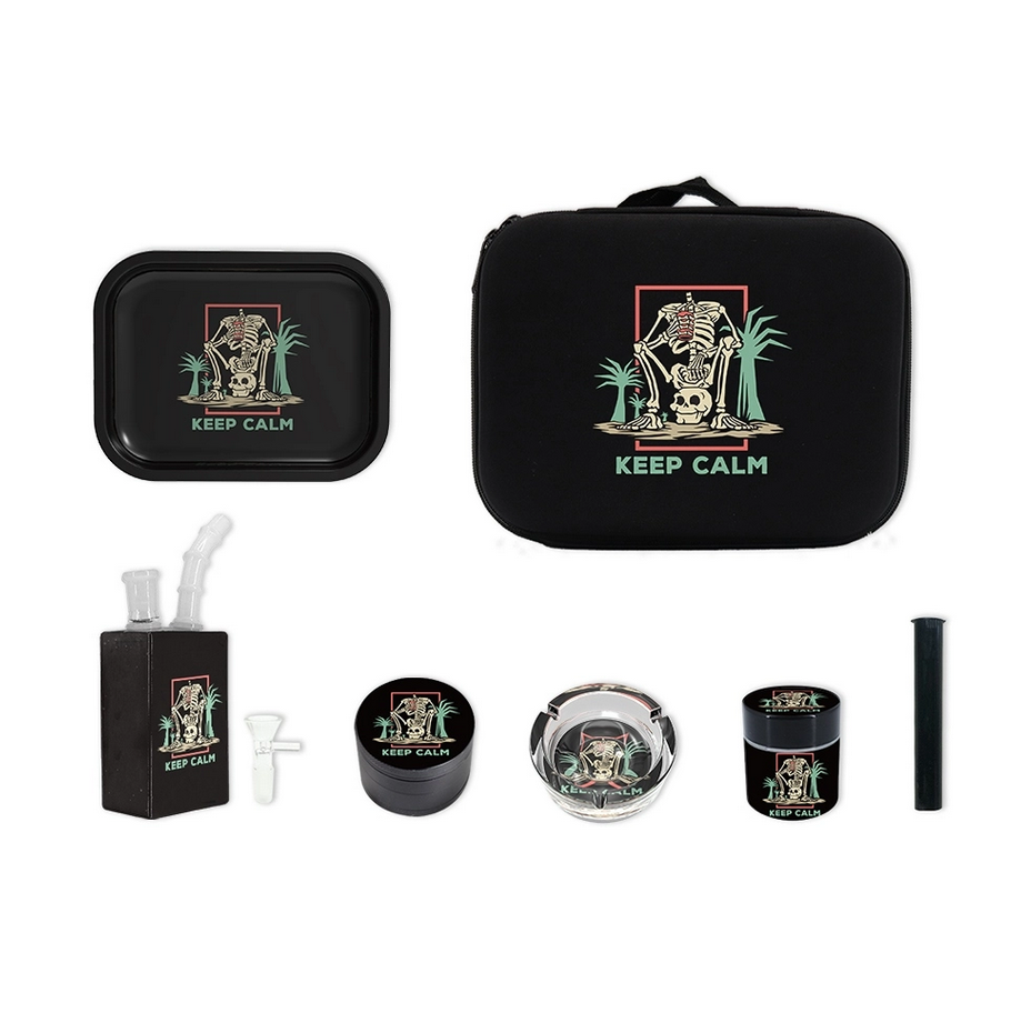 TRAY+JUICE BOX+GRINDER+STASH JAR+CONE CASE+ASHTRAY+BANGER COMBO BOX (1CT)