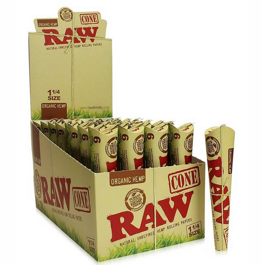 RAW UNREFINED ORGANIC HEMP PRE-ROLL CONE 1-1/4 6PK (32CT)