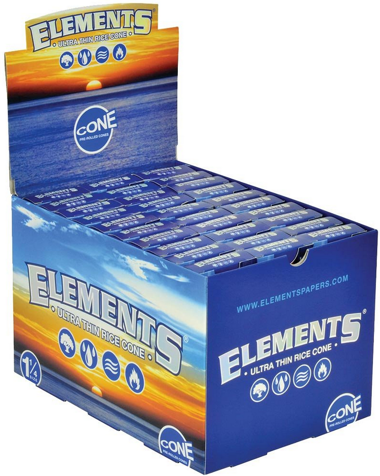 Elements Pre-Roll Cones 1-1/4 Rice Paper 6pk (30ct)