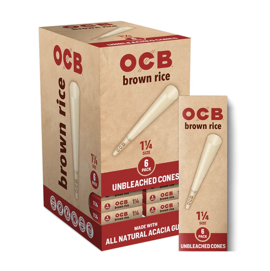 OCB Brown Rice cone 1-1/4 6pk (1ct)