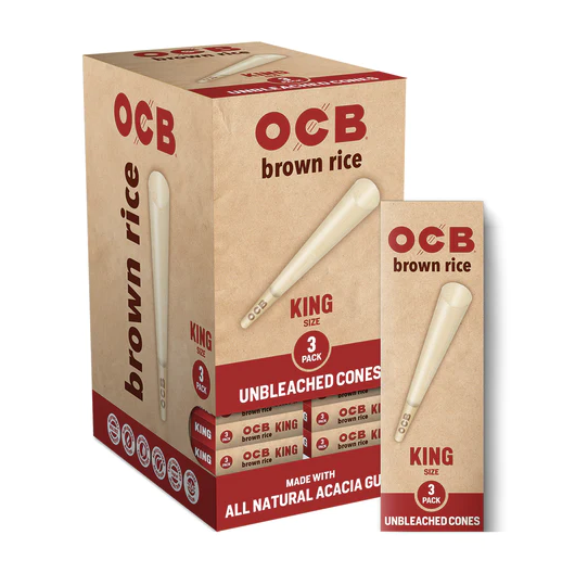 OCB Brown Rice cone K/S 3pk (1ct)