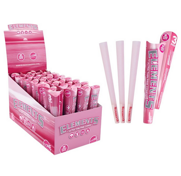 ELEMENTS PRE-ROLL CONE PINK K/S 3PK (32CT)