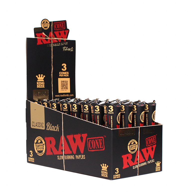 RAW BLACK KING SIZE CONES 3PK (1CT)