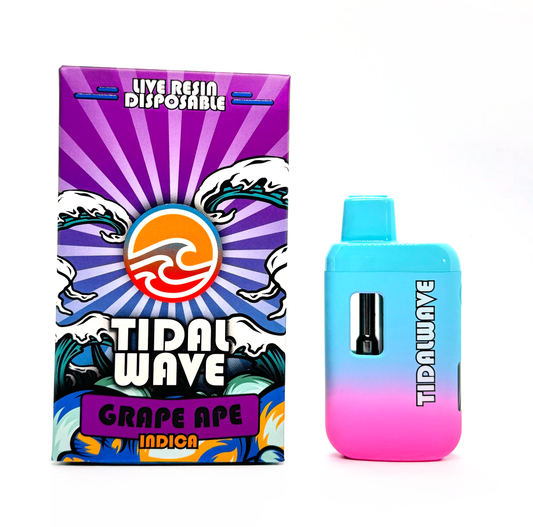 TIDAL WAVE GRAPE APE LIVE RESIN 3.5G D9 DISPOSABLE (5CT)