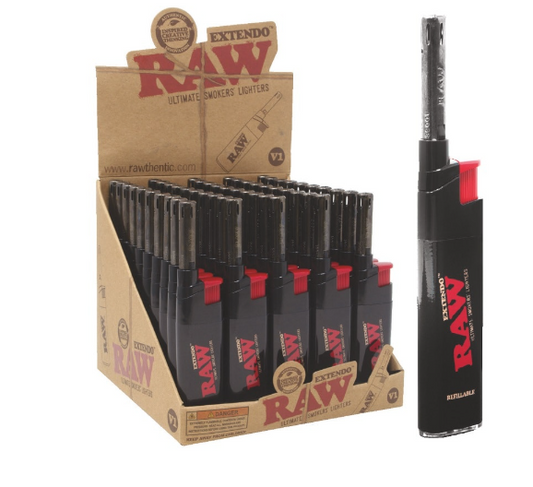 RAW BLACK EXTENDO LIGHTER 50PC