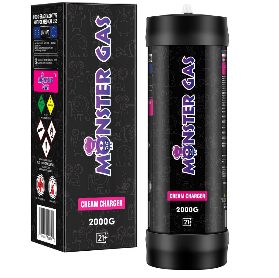 MONSTER GAS N20 2000g CREAM CHARGER BLUE RAZZ (2CT)