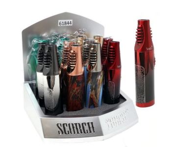 SCORCH POWERFUL SINGLE W/ SIDE BUTTON PREMIUM TORCH DISPLAY (9CT)