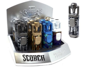 SCORCH POWERFUL SINGLE W/LOCK PREMIUM TORCH DISPLAY (12CT)