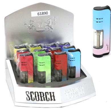 SCORCH SINGLE TRANSPARENT PREMIUM TORCH DISPLAY (12CT)