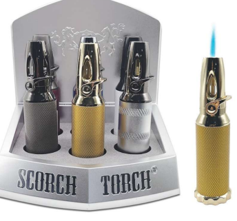 SCORCH SINGLE CYLYDRICAL PREMIUM TORCH DISPLAY (6CT)