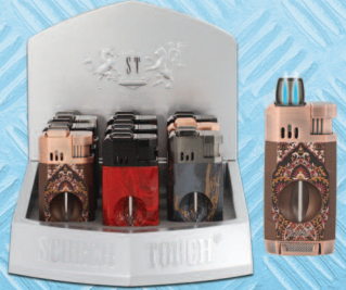 SCORCH DOUBLE FLAME CIGAR TORCH DISPLAY (9CT)