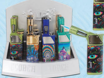 SCORCH ADJUSTABLE ANGLE TURBO TORCH ASSORTED DESIGNS (8 CT)