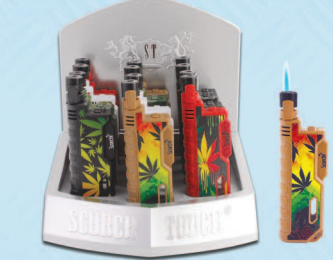 SCORCH RUGGED TORCH HOLD BUTTON SLIDE OUT EXTENDABLE DESIGN ASSORTED LEAF COLORS (8 CT)
