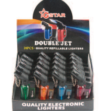 2T 45 DEGREE TORCH W/CAP ASSORTED COLORS+ TRANSPARENT (20 CT)