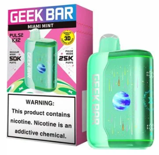 GEEK BAR PULSE X2 DISPOSABLE VAPE 50K PUFFS 5PK MIAMI MINT