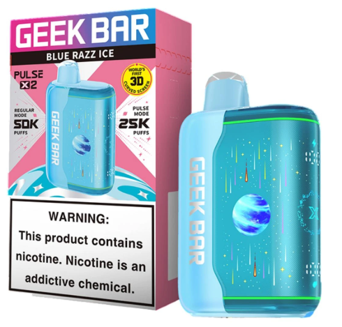 GEEK BAR PULSE X2 DISPOSABLE VAPE 50K PUFFS 5PK BLUE RAZZ ICE