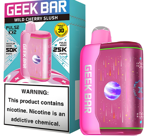 GEEK BAR PULSE X2 DISPOSABLE VAPE 50K PUFFS 5PK  WILD CHERRY SLUSH