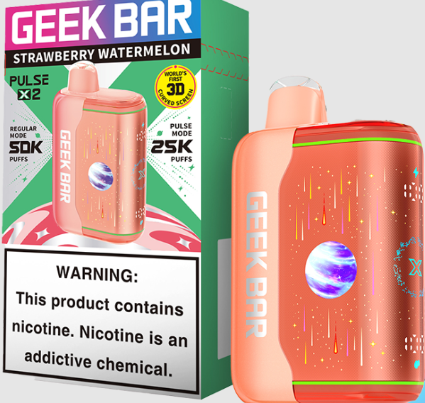 GEEK BAR PULSE X2 DISPOSABLE VAPE 50K PUFFS 5PK STRAWBERRY WATERMELON