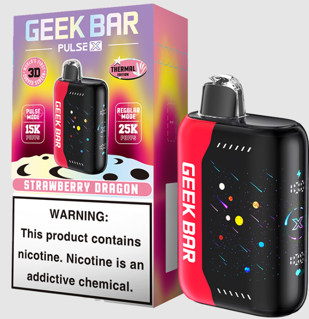 GEEK BAR PULSE X DISPOSABLE VAPE 25K PUFFS- 5PK STRAWBERRY DRAGON ...
