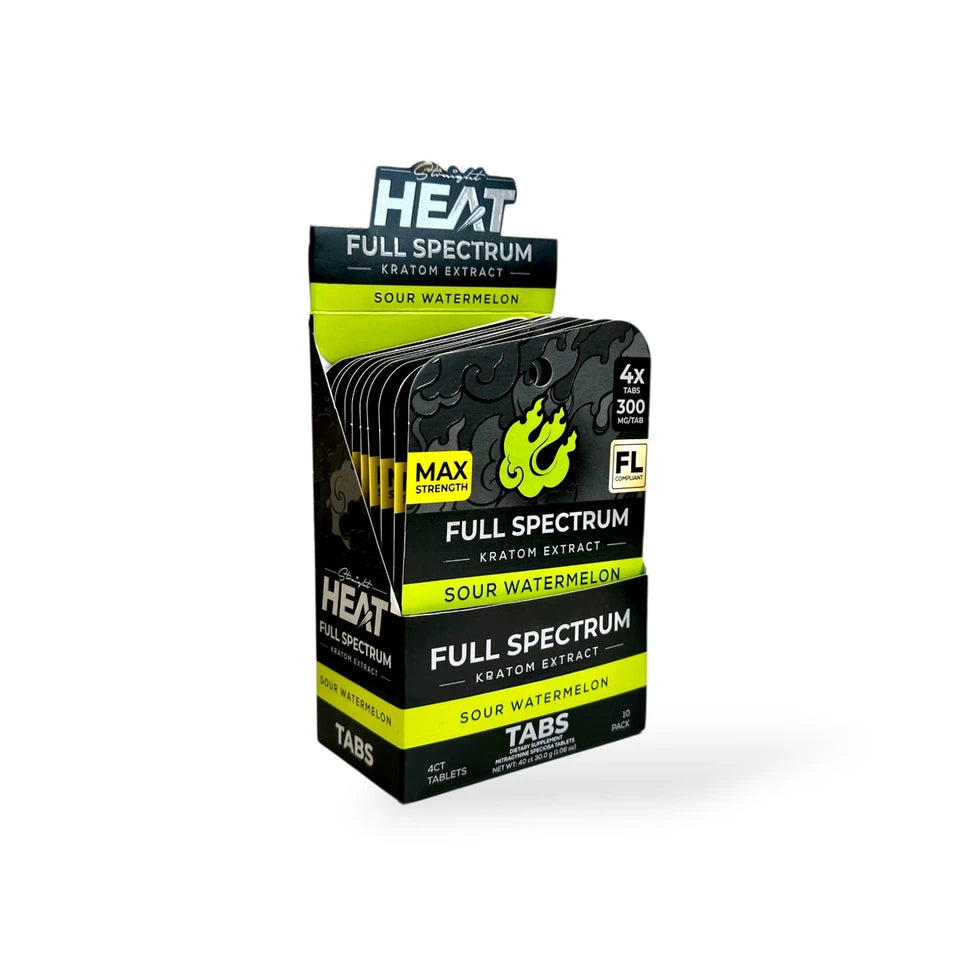 FULL SPECTRUM HEAT TABLETS (1200MG) 300MG/ 4PK-SOUR WATERMELON (10CT)