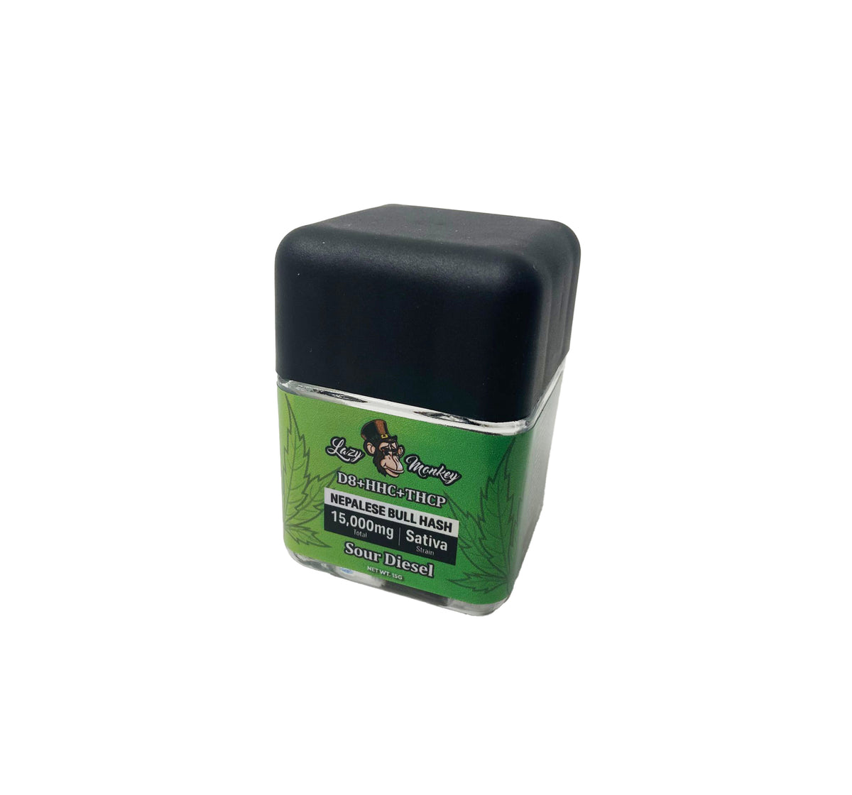 LAZY MONKEY NEPALESE BULL HASH 15000mg D8+HHC+THCP SATIVA-SOUR DIESEL