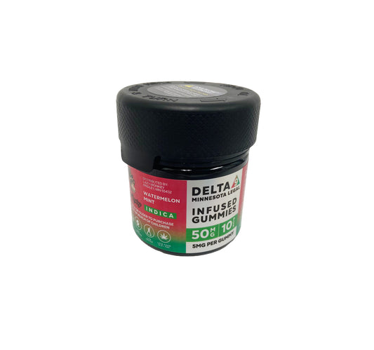 LAZY MONKEY D9 50MG INFUSED GUMMIES 10PK WATERMELON MINT "BLACK EDITION" (1CT)