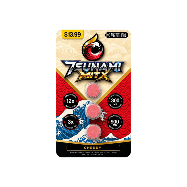 TSUNAMI MITX KRATOM (300MG) 100MG/3PK-CHERRY (10 CT)