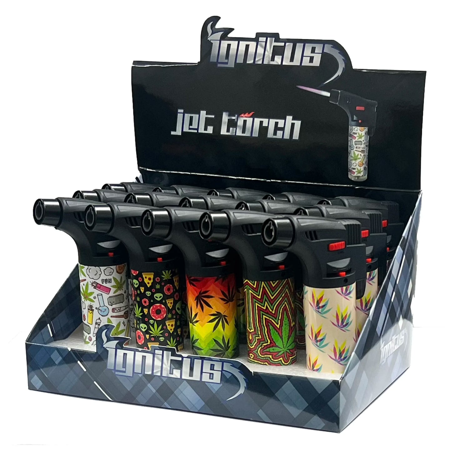 IGNITUS JET TORCH ASSORTED DESIGN (15CT)