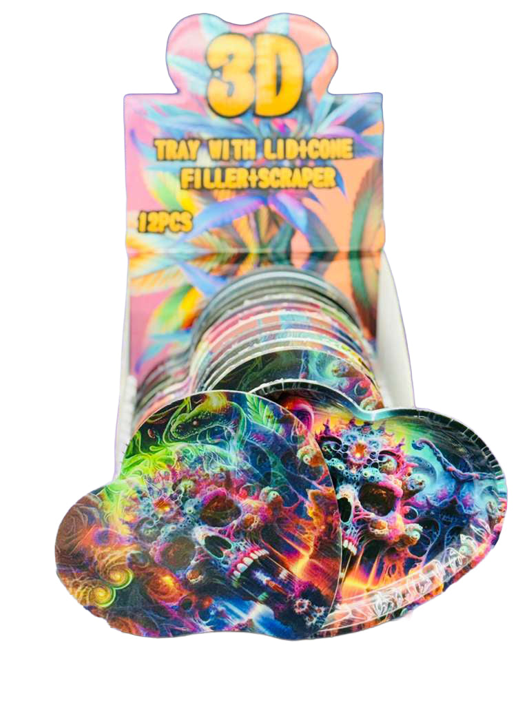 DISPLAY 3D METAL TRAY WITH MAGENT LID (C + HEART SHAPE ASSORTED DESIGN- 12CT)