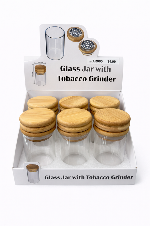 JAR GLASS + GRINDER 105MMX55MM (1CT)